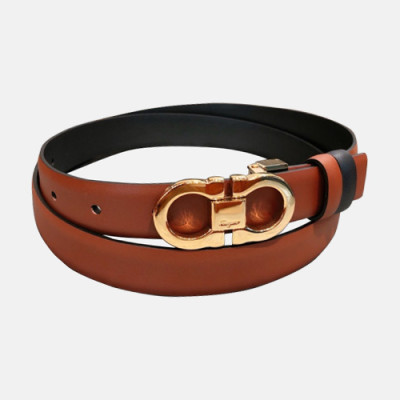 Salvatore Ferragamo 2019 Ladies Gancini Leather Belt - 살바토레 페라가모 여성 간치니 레더 벨트 Fer0129x.Size(2.5CM).브라운금장