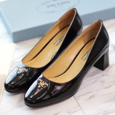 Prada 2019 Ladies Steel Logo Saffiano Leather Pumps - 프라다 여성 스틸 로고 사피아노 레더 펌프스 Pra0453x.Size(225 - 250).블랙