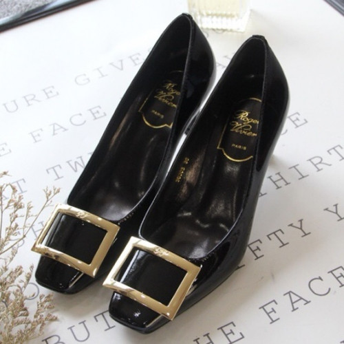 Roger Vivier 2019 Ladies Belle Patent-leather Court Shoes- 로저비비에 여성 벨르 비비에 페이턴트 레더 코트 슈즈 Rog0036x.Size(225 - 250).블랙