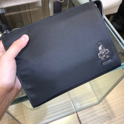 Prada 2018 Nylon Clutch Bag ,23CM - 프라다 2018 나일론 남여공용 클러치백,2NE789,23CM,블랙