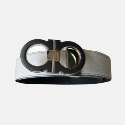 Salvatore Ferragamo 2019 MM/WM Gancio Leather Belt - 살바토레 페라가모 남자 간치오 레더 벨트 Fer0135x.Size(3.5CM).화이트검장