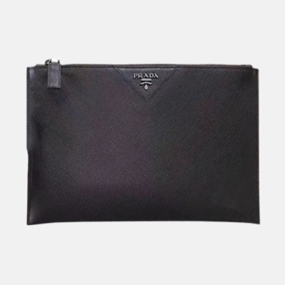 Prada Saffiano Mens Clutch Bag ,28CM - 프라다 사피아노 남성용 클러치백 2NG05V-5,28CM,블랙