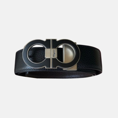 Salvatore Ferragamo 2019 MM/WM Gancio Leather Belt - 살바토레 페라가모 남자 간치오 레더 벨트 Fer0136x.Size(3.5CM).블랙검장