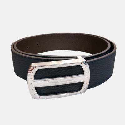 Salvatore Ferragamo 2019 Mens Box Logo  Leather Belt - 살바토레 페라가모 남성 박스로고  레더 벨트 Fer0137x.Size(3.5CM).네이비은장