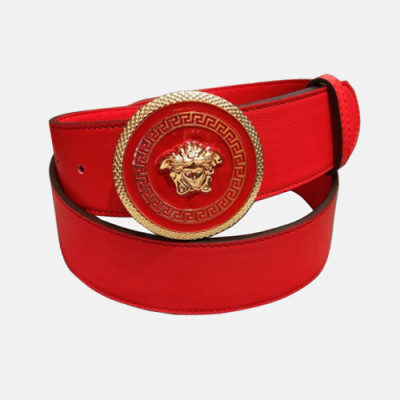 Versace 2019 Collection Ladies Medusa Steel Buckle Leather Belt- 베르사체 컬렉션 여성 메두사 스틸 버클 레더 벨트 Ver0114x.Size(3.8cm).레드