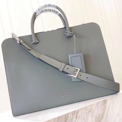 Prada Saffiano Mens Business Bag ,38CM - 프라다 사피아노 남성용 서류가방 2VN006-2,38CM,그레이