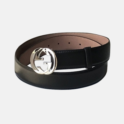 Gucci 2019 Mens GG Buckle Business Leather Belt - 구찌 신상 남성 GG 버클 비지니스 레더 벨트 Guc0691x.Size(3.7cm).블랙은장