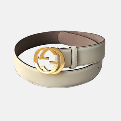 Gucci 2019 Ladies GG Buckle Business Leather Belt - 구찌 신상 여성 GG 버클 비지니스 레더 벨트 Guc0697x.Size(3.7cm).화이트금장