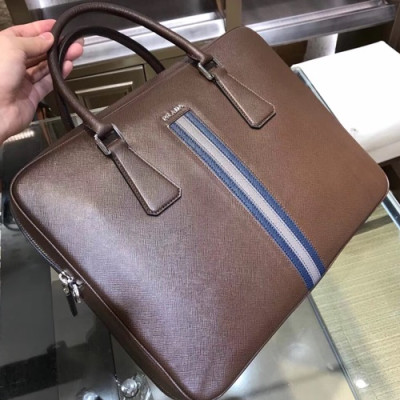 Prada Saffiano Mens Business Bag ,36CM - 프라다 사피아노  남성용 서류가방 2VE363-21 ,36CM,브라운