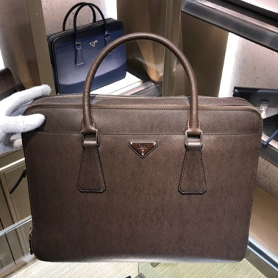 Prada Saffiano Mens Business Bag,36CM - 프라다 사피아노 남성용 서류가방 2VE366-9 ,36CM,브라운