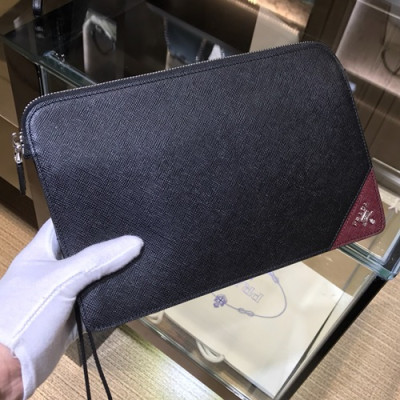 Prada Saffiano Mens Clutch Bag ,26.5CM - 프라다 사피아노 남성용 클러치백 2VF056-8,26.5CM,블랙+레드