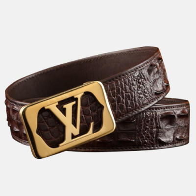 [커스텀급]Louis vuitton 2019 Mens Box Initial Logo Leather Belt - 루이비통 남성 박스 이니셜 로고 버클 레더 벨트 Lou0743x.Size(3.8cm).2컬러(블랙은장/브라운금장)