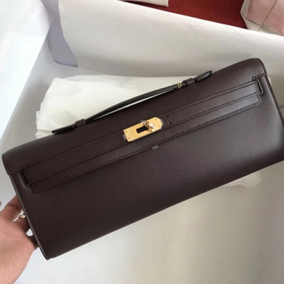 Hermes Kelly Cut Swift Leather Clutch Bag ,31cm - 에르메스 켈리 컷 스위프트 레더 여성용 클러치백 HERB0575,31cm,브라운