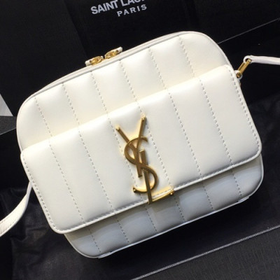 Saint Laurent 2019 Vicky Camera Shoulder Bag,18cm - 입생로랑 2019 비키 카메라 숄더백 555052, SLB0293,18cm,화이트