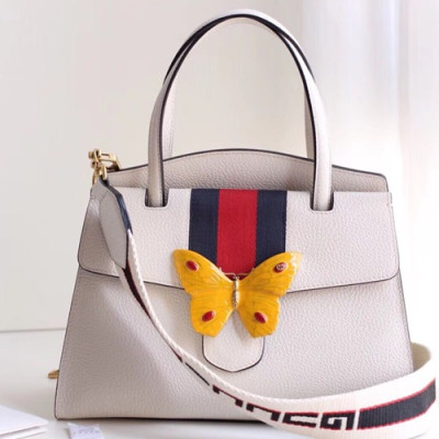 Gucci 2018 Totem Butterfly  Tote Shoulder Bag,30.5CM - 구찌 2018 토템  버터플라이 토트 숄더백 505344,GUB0342,30.5cm,화이트