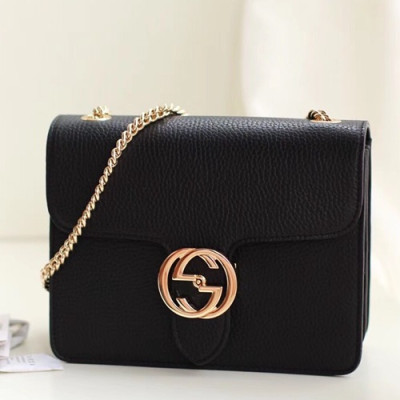 Gucci Interlocking Chain Shoulder Bag,20CM - 구찌 인터로킹  체인 숄더백 510304,GUB0426,20cm,블랙