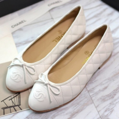 Chanel 2018 Ladies Classic CC Logo Ballet Shoes - 샤넬 여성 클랙식 CC 로고 발렛 슈즈 Cnl0225x.Size(225 - 255).화이트