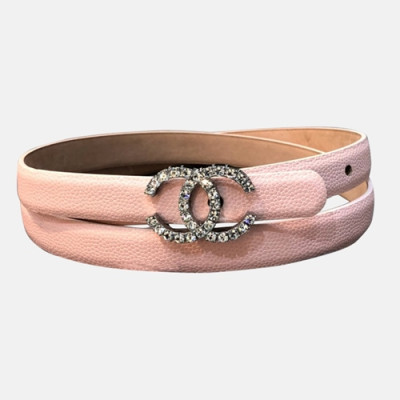 Chanel 2019 Ladies Classic CC Embellished Satin Buckle Leather Belt - 샤넬 여성 클랙식 CC 엠벨리쉬 새틴 버클 레더 벨트 Cnl0232x.Size(1.5cm).핑크은장