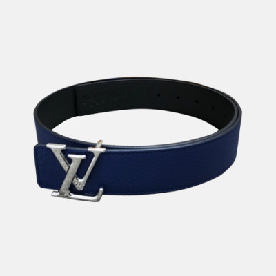 Louis vuitton 2019 Mens Initial Logo Leather Belt - 루이비통 남성 이니셜 로고 버클 레더 벨트 Lou0780x.Size(4.0cm).블루은장