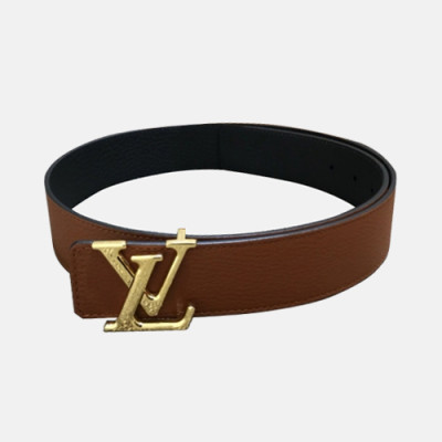 Louis vuitton 2019 Mens Initial Logo Leather Belt - 루이비통 남성 이니셜 로고 버클 레더 벨트 Lou0782x.Size(4.0cm).브라운금장