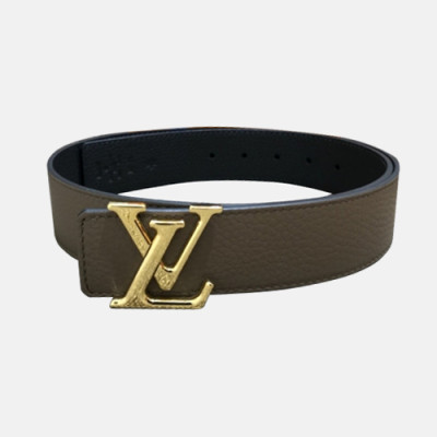 Louis vuitton 2019 Mens Initial Logo Leather Belt - 루이비통 남성 이니셜 로고 버클 레더 벨트 Lou0783x.Size(4.0cm).카키금장