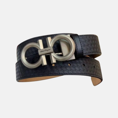 Salvatore Ferragamo 2019 Mens Business Gancini Buckle Leather Belt - 살바토레 페라가모 남성 비지니스 간치니 버클 레더 벨트 Fer0165x.Size(3.5cm).블랙은장