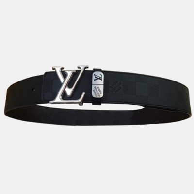 Louis vuitton 2019 Mens Initial Logo Leather Belt - 루이비통 남성 이니셜 로고 버클 레더 벨트 Lou0788x.Size(4.0cm).블랙은장