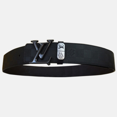 Louis vuitton 2019 Mens Initial Logo Leather Belt - 루이비통 남성 이니셜 로고 버클 레더 벨트 Lou0789x.Size(4.0cm).블랙검장