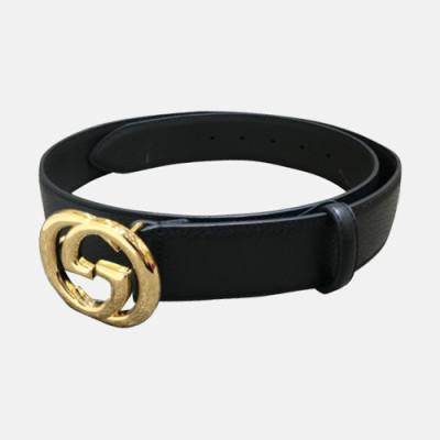 Gucci 2019 Mens GG Buckle Business Leather Belt - 구찌 신상 남성 GG 버클 비지니스 레더 벨트 Guc0754x.Size(4.0cm).블랙금장