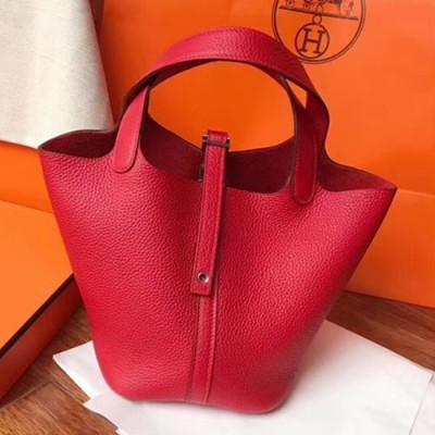 Hermes Picotin Lock Leather Tote Bag,18cm - 에르메스 피코탄 락 레더 여성용 토트백 HERB0581, 18cm,레드