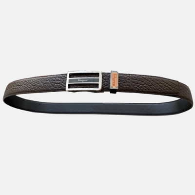 Salvatore Ferragamo 2019 Mens Gancini Buckle Leather Belt - 살바토레 페라가모 남성 간치니 자동 버클 레더 벨트 Fer0188x.Size(3.5cm).브라운은장