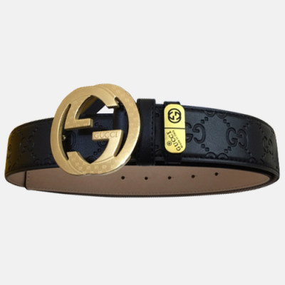 Gucci 2019 Mens GG Buckle Business Leather Belt - 구찌 신상 남성 GG버클 비지니스 레더 벨트 Guc0765x.Size(3.4cm).블랙금장