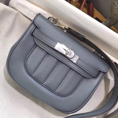 Hermes Berline Swift Leather Shoulder Bag - 에르메스 베를린 스위프트 레더 여성용 숄더백 HERB0631,다크그레이