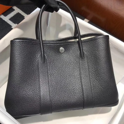 Hermes Garden Party Leather Tote Bag,36cm - 에르메스 가든파티 레더 여성용 토트백 HERB0646, 36cm,블랙