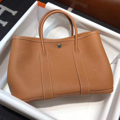 Hermes Garden Party Leather Tote Bag,30cm - 에르메스 가든파티 레더 여성용 토트백 HERB0647, 30cm,카멜