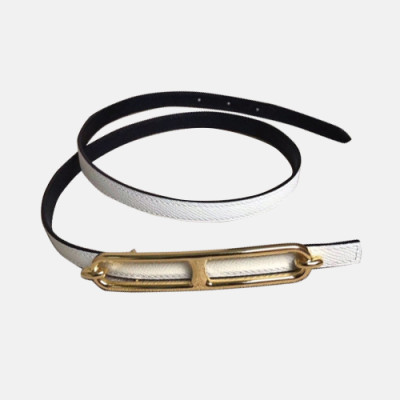 [매장판]Hermes 2019 Ladies Roulis 'H'Buckle Leather Belt - 에르메스 여성 H버클 레더 벨트 Her0140x.Size(1.3cm).화이트금장