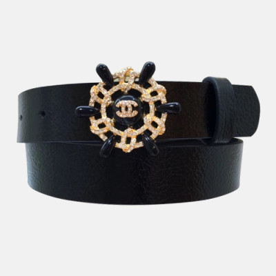 Chanel 2019 Ladies  Embellished Satin Juwel Buckle Leather Belt - 샤넬 여성 엠벨리쉬 새틴 쥬얼 버클 레더 벨트 Cnl0255x.Size(3.0cm).블랙