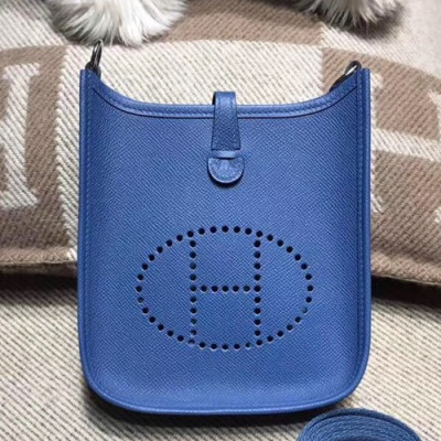 Hermes Evelyne Epsom Leather Mini Shoulder Bag - 에르메스 에블린 엡송 레더 여성용 미니 숄더백 HERB0668,블루