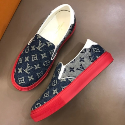 Louis Vuitton 2019 Mens MonogramInitial Logo Denim Slip - on - 루이비통 신상 남성 모노그램 이니셜 로고 데님 슬립온 Lou0813x.Size(240 - 270).블루