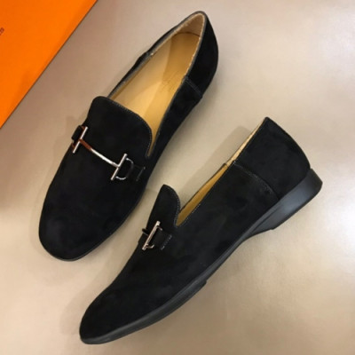 [커스텀급]Hermes 2019 Mens Horsbit Velvet Leather Loafer - 에르메스 남성 홀스빗 벨벳 레더 로퍼 Her0143x.Size(240 - 265).블랙