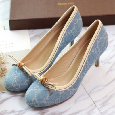 Gucci 2019 Ladies Classic Ribbon Denim Pumps - 구찌 여성 클래식 리본 데님 펌프스 Guc0781x.Size(225 -  250).스카이블루