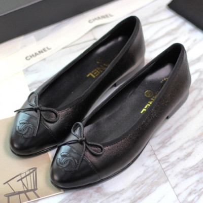 Chanel 2018 Ladies Classic CC Logo Ribbon Ballet Flat Shoes - 샤넬 여성 클랙식 CC 로고 리본 발렛 플랫 슈즈 Cnl0290x.Size(225 - 255).블랙무광