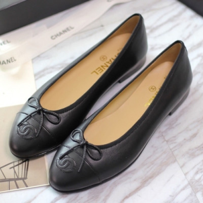 Chanel 2018 Ladies Classic CC Logo Ribbon Ballet Flat Shoes - 샤넬 여성 클랙식 CC 로고 리본 발렛 플랫 슈즈 Cnl0295x.Size(225 - 255).블랙