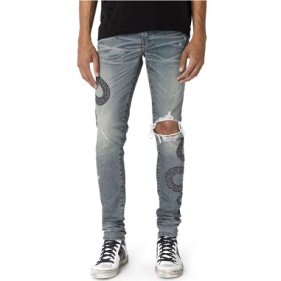 Amiri 2019 Mens Denim Slim Fit Pants - 아미리 신상 남성 슬림핏 데님 팬츠 Ami0034x.Size(28 - 42).블루