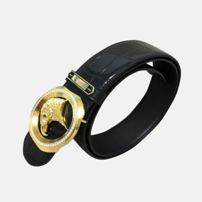 [매장판]Stefano Ricci 2019 Mens Embellish Satin Leather Belt - 스테파노리치 남성 엠벨리쉬 새틴 레더 벨트 Ste0051x.Size(3.8cm).블랙금장