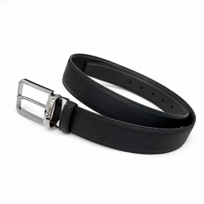Montblanc Mens Business Classic Buckle Reversible Leather Belt - 몽블랑 신상 남성 비지니스 클래식 버클 양면 레더 벨트 Mont0042x.Size(3.4cm).블랙은장