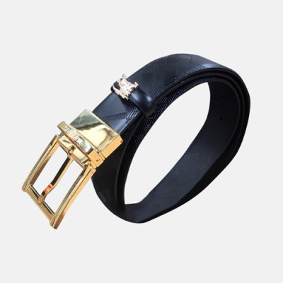 [매장판]Burberry 2019 Mens Classic Business Leather Belt - 버버리 남성 클래식 비지니스 레더 벨트 Bur0514x.Size(3.5CM).블랙금장