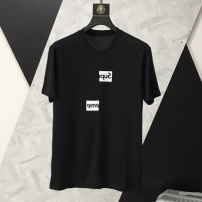 Supreme 2019 Mens Crew - neck Cotton Short Sleeved Tshirt - 슈프림 남성 신상 크루넥 실켓면 반팔티 Sup0037x.Size(m - 3xl).블랙