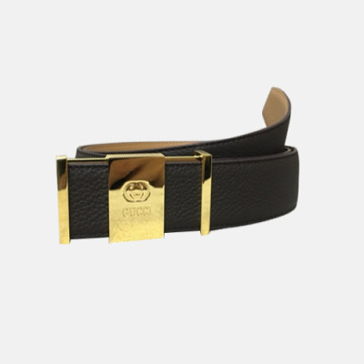 Gucci 2019 Mens Box Logo Steel Buckle Leather Belt - 구찌 신상 남성 박스 로고 스틸 버클 레더 벨트 Guc0813x.Size(3.8cm).블랙