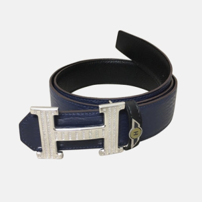 Hermes 2019 Mens Business Initial Logo Reversible Leather Belt - 에르메스 남성 비지니스 이니셜 로고 양면 가죽 벨트 Her0163x.Size(4.2cm).네이비은장